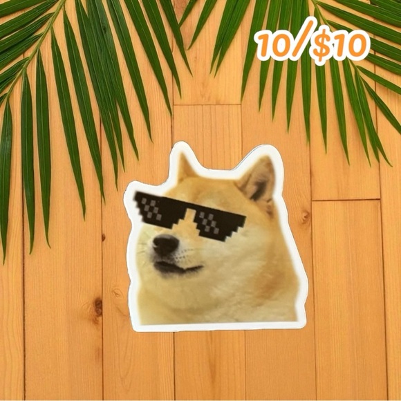 Dog Meme Sticker | Thug Life Sunglasses Doge | Funny Vinyl Sticker - Picture 1 of 1